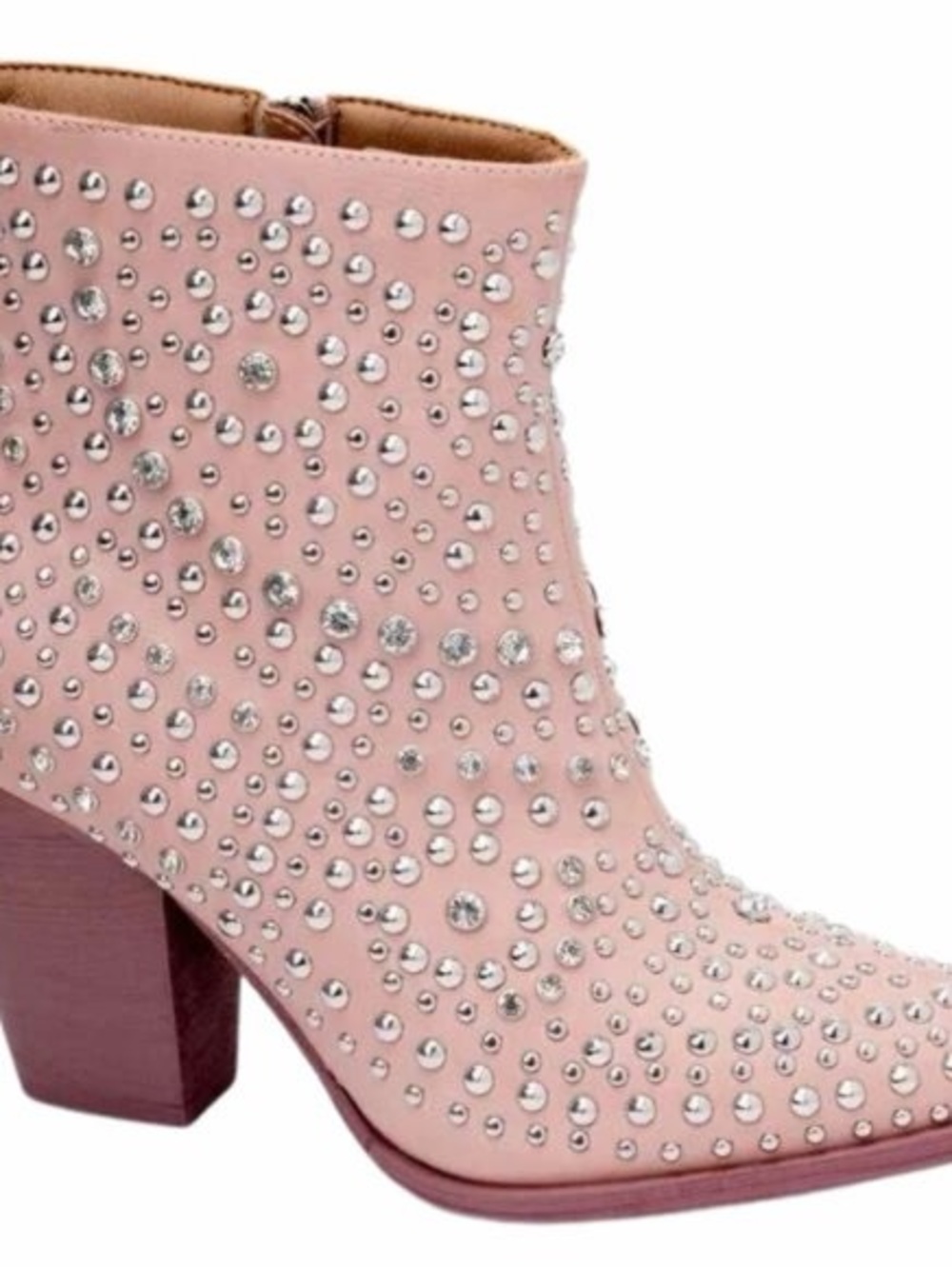 Studded Corky’s Line Dancing Pink Women's Ankle Boots 8 - Fashion Heel
